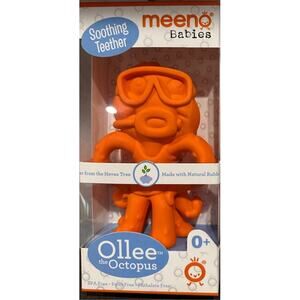 New in box: Meeno Babies Soothing‎ Teether Ollie The Octopus; Orange